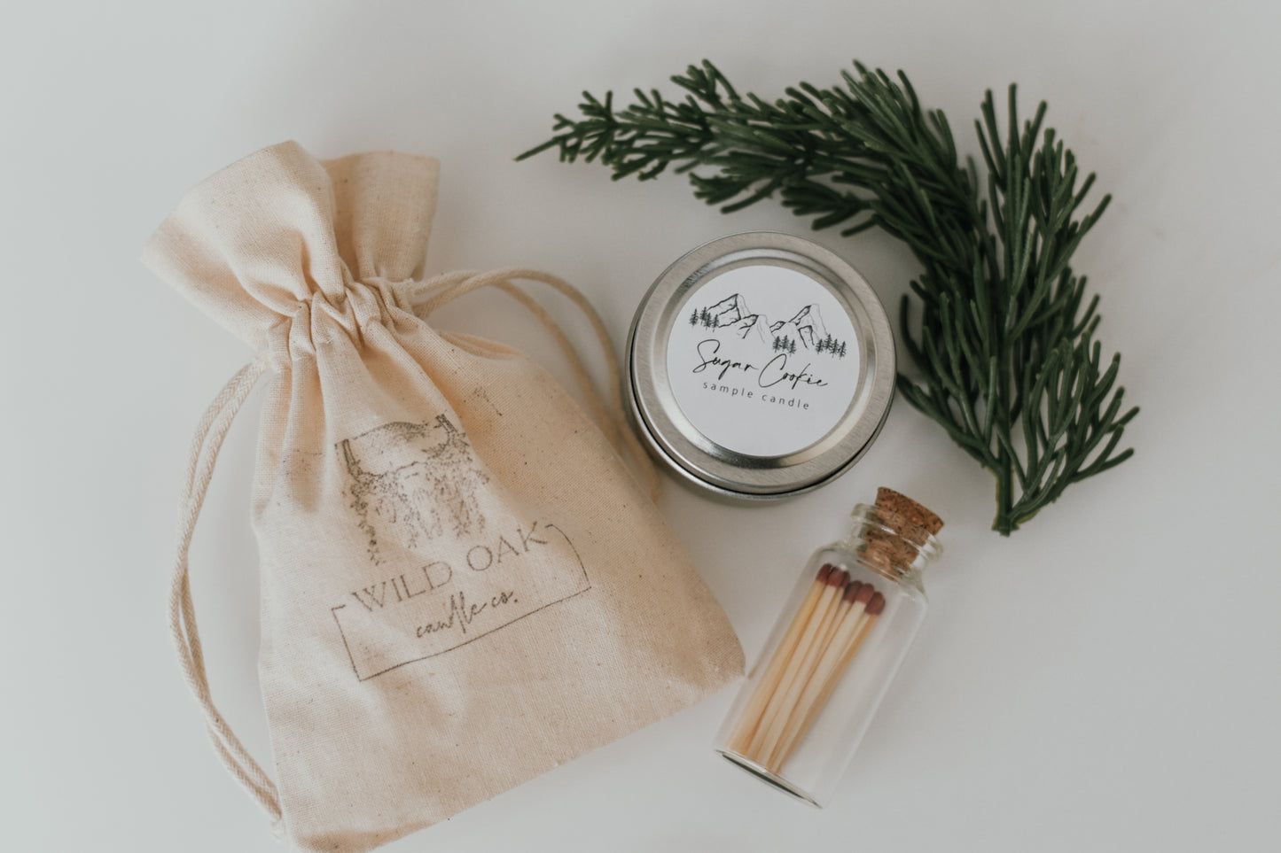 Mini Holiday Tin Candle & Matches Set